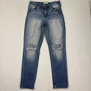 BKE High Rise Mom Jeans Womens 27 Distressed Blue Denim